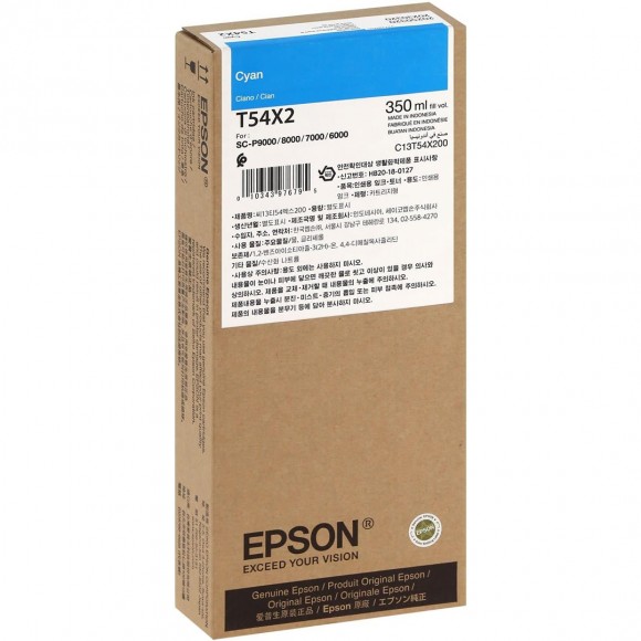 Epson Cyan Ink N/C SC-P 6/7/8/9000 350ml T54X200